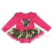 Hot Pink Long Sleeve Bodysuit Camouflage Pettiskirt & Sparkle Hot Pink Camouflage Minnie Print JS4828
